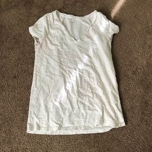 Plain white V-neck